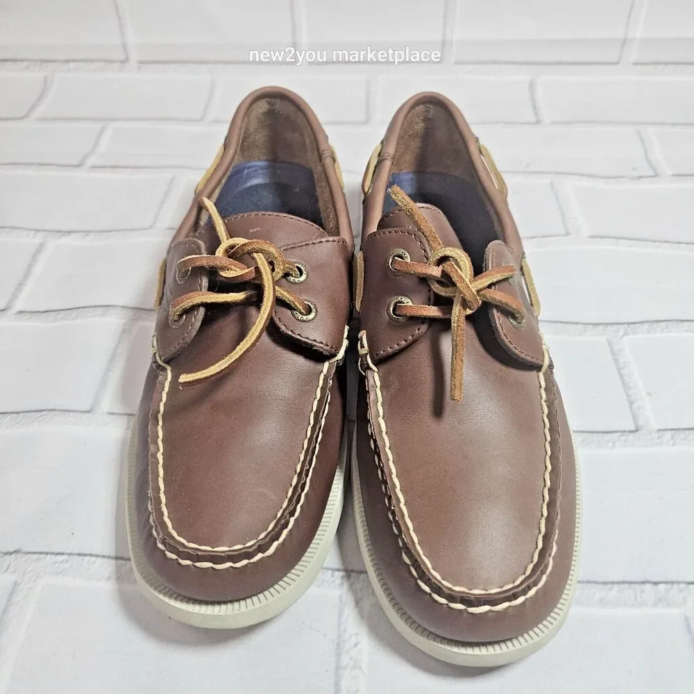 West Marine Boat Shoes Womens Size 7 Classic Mocs 1310 Loafers Brown Slip On